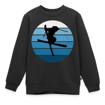 Freestyle Ski Damen Herren Ski Jumping Ski Freesty - Kinder Premium Organic Sweatshirt - Schwarz - Vorne - AI Model Kid Female (0cm)
