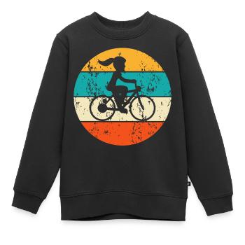 Fahrradmotiv Fahrrad Fahrradfahrer Fahrradfahren - Kinder Premium Organic Sweatshirt - Schwarz - Vorne - AI Model Kid Female (0cm)
