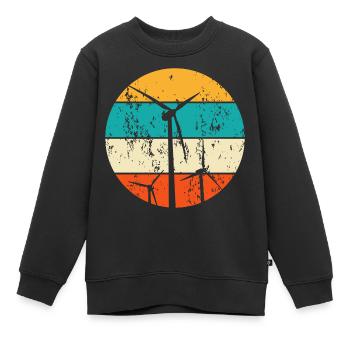 Erneuerbare Energien Windenergie Windkraft - Kinder Premium Organic Sweatshirt - Schwarz - Vorne - AI Model Kid Female (0cm)