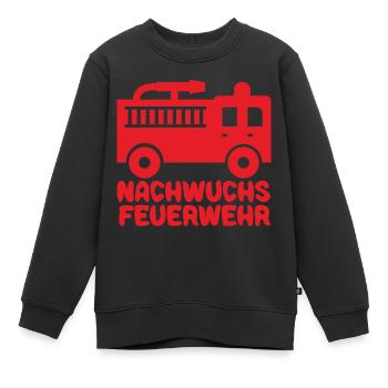 Feuerwehr mit Feuerwehrauto Baby Junge Rot - Kinder Premium Organic Sweatshirt - Schwarz - Vorne - AI Model Kid Female (0cm)