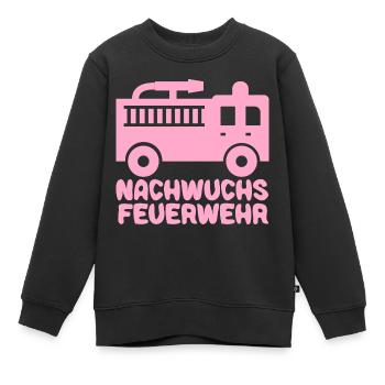 Feuerwehr mit Feuerwehrauto Baby Mädchen Pink - Kinder Premium Organic Sweatshirt - Schwarz - Vorne - AI Model Kid Female (0cm)