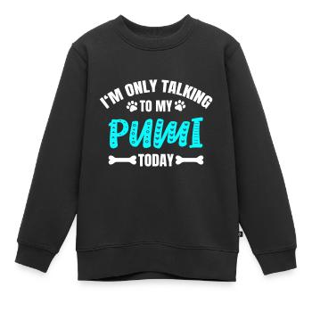Pumi - Sweat Premium enfant bio - noir - Devant - AI Model Kid Female (0cm)