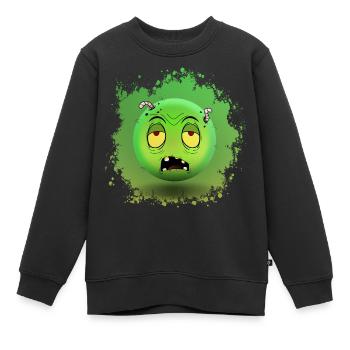Zombiemoji - Sweat Premium enfant bio - noir - Devant - AI Model Kid Female (0cm)