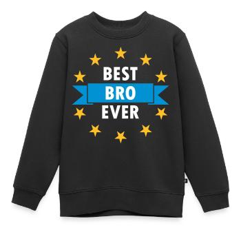 Best bro ever (Banner, Sterne) - Kinder Premium Organic Sweatshirt - Schwarz - Vorne - AI Model Kid Female (0cm)