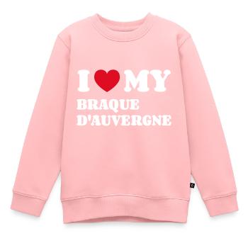 I Love My Braque d'Auvergne - Kids Premium Organic Sweatshirt - rose - Front - AI Model Kid Female (0cm)