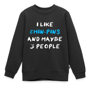 Chin-Pin - Kinder Premium Organic Sweatshirt - Schwarz - Vorne - AI Model Kid Female (0cm)