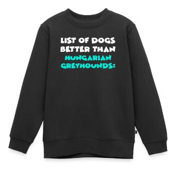 Lévriers hongrois - Sweat Premium enfant bio - noir - Devant - AI Model Kid Female (0cm)