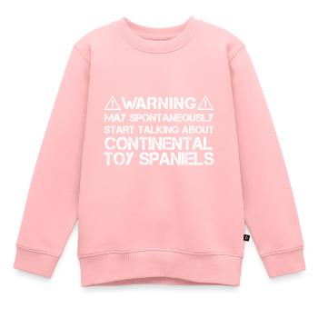 Épagneul jouet continental - Sweat Premium enfant bio - rose - Devant - AI Model Kid Female (0cm)