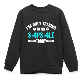 Sapsali - Sweat Premium enfant bio - noir - Devant - AI Model Kid Female (0cm)