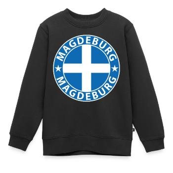 Magdeburg - Kinder Premium Organic Sweatshirt - Schwarz - Vorne - AI Model Kid Female (0cm)