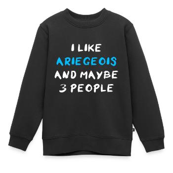 Ariégeois - Sweat Premium enfant bio - noir - Devant - AI Model Kid Female (0cm)