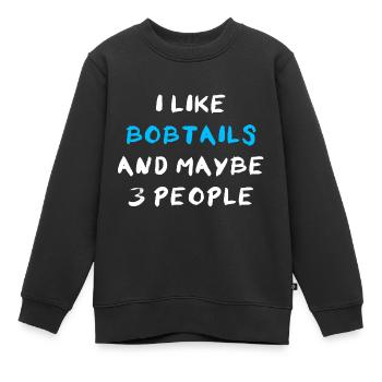 Bobtail - Sweat Premium enfant bio - noir - Devant - AI Model Kid Female (0cm)
