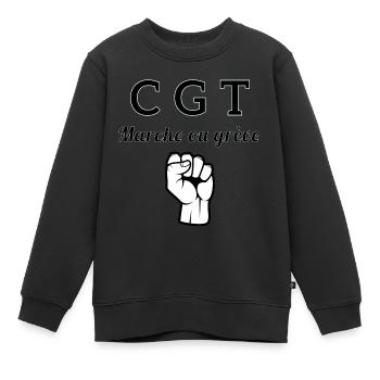 CGT - Sweat Premium enfant bio - noir - Devant - AI Model Kid Female (0cm)