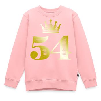 54 Zahl Krone Gold - Kinder Premium Organic Sweatshirt - Rosa - Vorne - AI Model Kid Female (0cm)