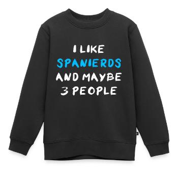 Espagnols - Sweat Premium enfant bio - noir - Devant - AI Model Kid Female (0cm)