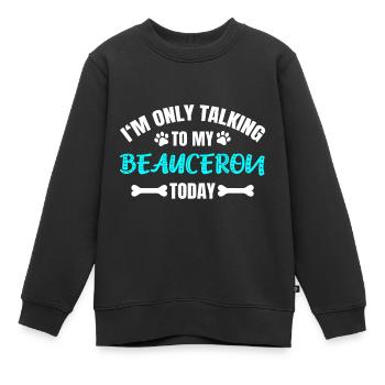 Beauceron - Sweat Premium enfant bio - noir - Devant - AI Model Kid Female (0cm)