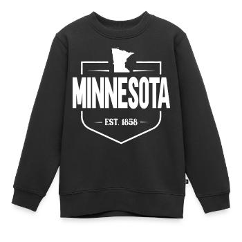 Minnesota - Kinder Premium Organic Sweatshirt - Schwarz - Vorne - AI Model Kid Female (0cm)