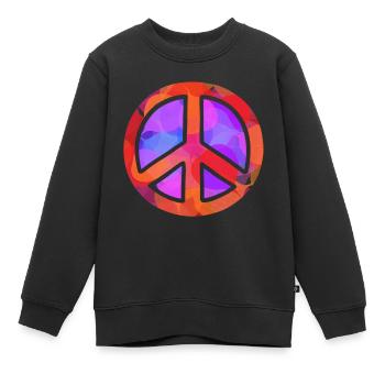 Farbiges Friedenssymbol - Kinder Premium Organic Sweatshirt - Schwarz - Vorne - AI Model Kid Female (0cm)