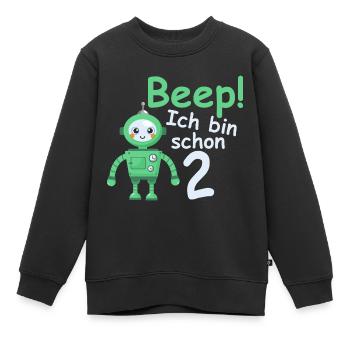 Geburtstagsshirt 2 jahr Roboter Baby Junge Mädchen - Kinder Premium Organic Sweatshirt - Schwarz - Vorne - AI Model Kid Female (0cm)