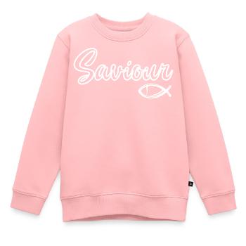 Retter – Christian - Kinder Premium Organic Sweatshirt - Rosa - Vorne - AI Model Kid Female (0cm)
