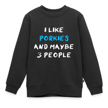 Porkie - Sweat Premium enfant bio - noir - Devant - AI Model Kid Female (0cm)