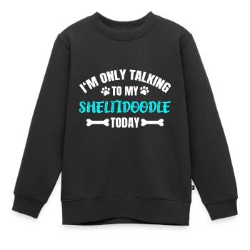 Sheltidoodle - Sweat Premium enfant bio - noir - Devant - AI Model Kid Female (0cm)