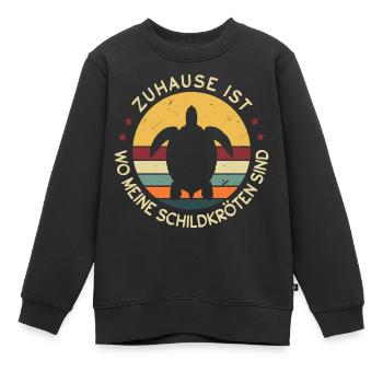 Zuhause Ist Wo Meine Schildkröten Sind - Kinder Premium Organic Sweatshirt - Schwarz - Vorne - AI Model Kid Female (0cm)