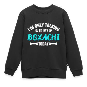 Boxachi - Sweat Premium enfant bio - noir - Devant - AI Model Kid Female (0cm)