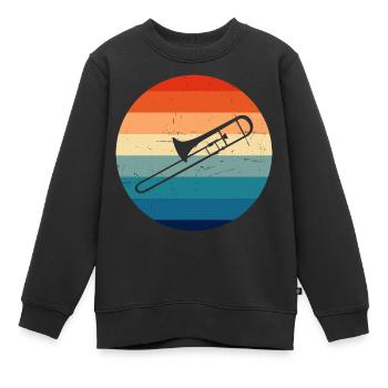 Ténor Trombone Ladies Brass Band Brass Instrument - Sweat Premium enfant bio - noir - Devant - AI Model Kid Female (0cm)