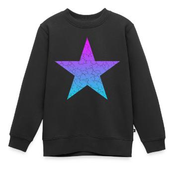 blue star purple star Stern Vintage - Kinder Premium Organic Sweatshirt - Schwarz - Vorne - AI Model Kid Female (0cm)