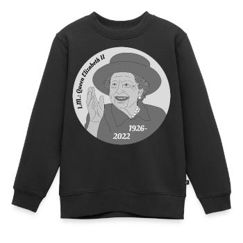 Tod Königin Elizabeth II - Kinder Premium Organic Sweatshirt - Schwarz - Vorne - AI Model Kid Female (0cm)