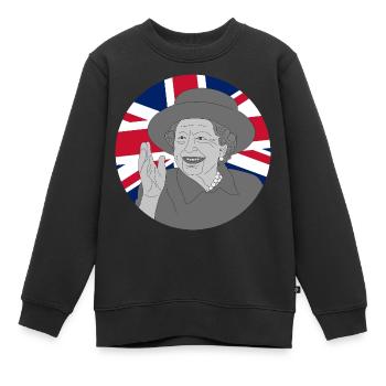 RIP Reine Elizabeth II - Sweat Premium enfant bio - noir - Devant - AI Model Kid Female (0cm)