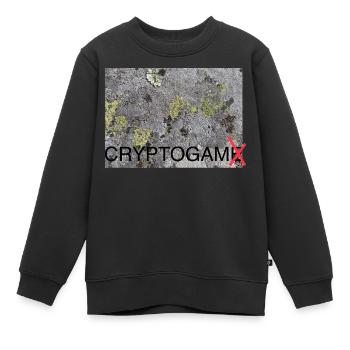 Cryptogam - kein Kryptospiel - Kinder Premium Organic Sweatshirt - Schwarz - Vorne - AI Model Kid Female (0cm)