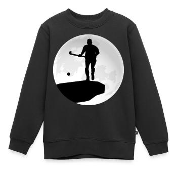 hockey feldhockey hockeyspieler warmup hockeyzone - Kinder Premium Organic Sweatshirt - Schwarz - Vorne - AI Model Kid Female (0cm)