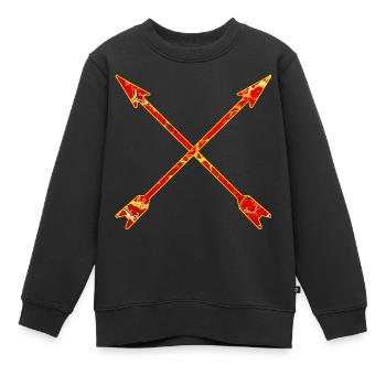 gekreuzte pfeile e 232 - Kinder Premium Organic Sweatshirt - Schwarz - Vorne - AI Model Kid Female (0cm)
