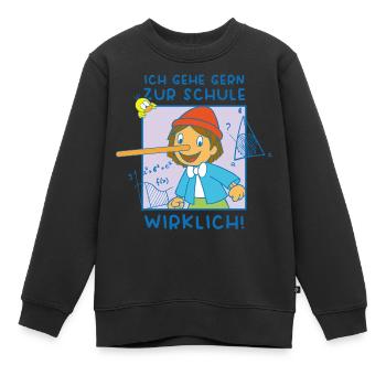 Pinocchio Und Gina - Ich Mag Schule - Kinder Premium Organic Sweatshirt - Schwarz - Vorne - AI Model Kid Female (0cm)