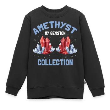 Collectionneurs de pierres précieuses et recherche sur les pierres précieuses - Sweat Premium enfant bio - noir - Devant - AI Model Kid Female (0cm)