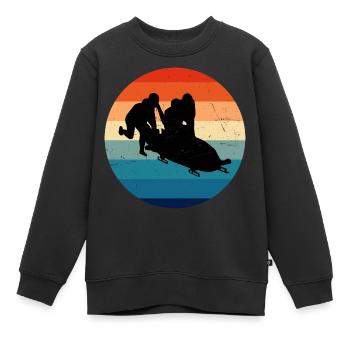 Bob fahren Bobsport Bobbahn Bob Damen Herren - Kinder Premium Organic Sweatshirt - Schwarz - Vorne - AI Model Kid Female (0cm)
