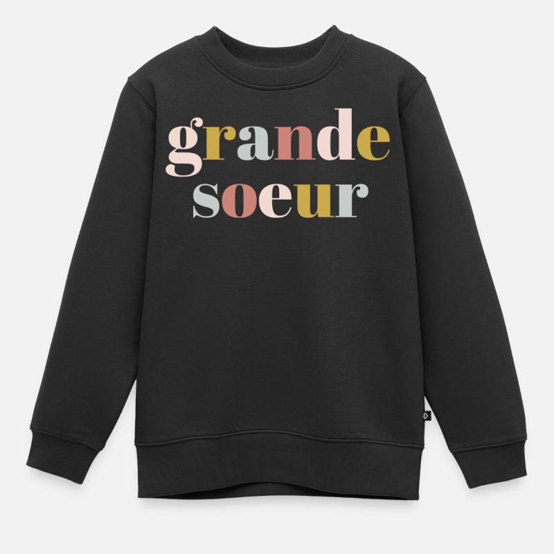 Grande soeur - Sweat Premium enfant bio - noir
