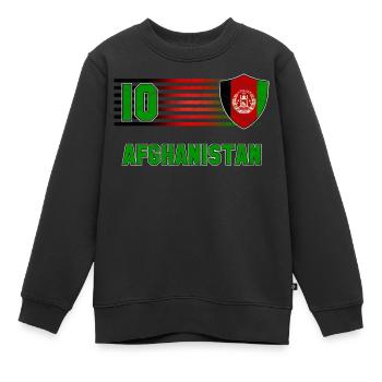 Afghanistan Fußball Mannschaft - Kinder Premium Organic Sweatshirt - Schwarz - Vorne - AI Model Kid Female (0cm)