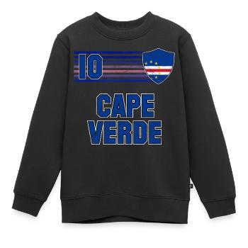 Kap Verde Fußball Mannschaft - Kinder Premium Organic Sweatshirt - Schwarz - Vorne - AI Model Kid Female (0cm)