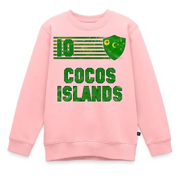 Kokosinseln Fußball Mannschaft - Kinder Premium Organic Sweatshirt - Rosa - Vorne - AI Model Kid Female (0cm)