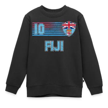Équipe des Fidji de football - Sweat Premium enfant bio - noir - Devant - AI Model Kid Female (0cm)