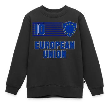 Équipe de football de l’Union européenne - Sweat Premium enfant bio - noir - Devant - AI Model Kid Female (0cm)