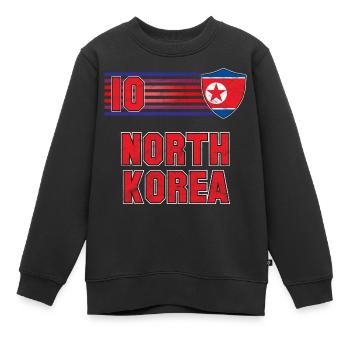 Nordkorea Fußball Mannschaft - Kinder Premium Organic Sweatshirt - Schwarz - Vorne - AI Model Kid Female (0cm)