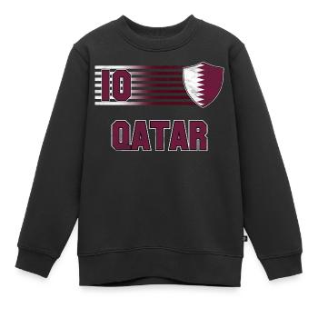 Katar Fußball Mannschaft - Kinder Premium Organic Sweatshirt - Schwarz - Vorne - AI Model Kid Female (0cm)