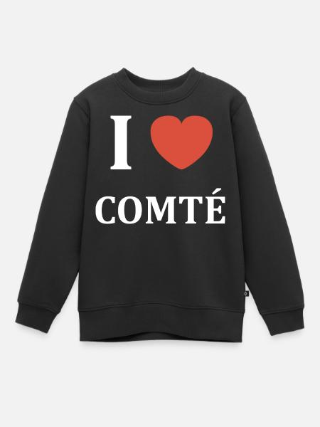 i love comté - Sweat Premium enfant bio - noir