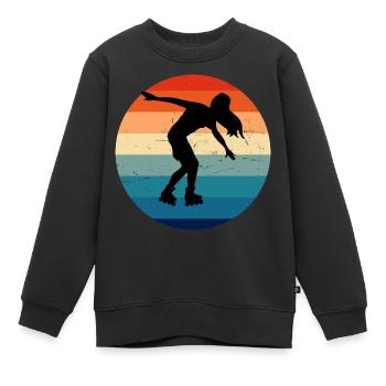 Roller Skating Roller Skating Roller Skates - Kinder Premium Organic Sweatshirt - Schwarz - Vorne - AI Model Kid Female (0cm)