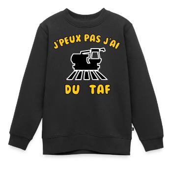 J’peux pas j’ai du taf - Sweat Premium enfant bio - noir - Devant - AI Model Kid Female (0cm)