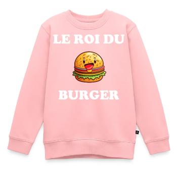 Le roi du burger - Sweat Premium enfant bio - rose - Devant - AI Model Kid Female (0cm)